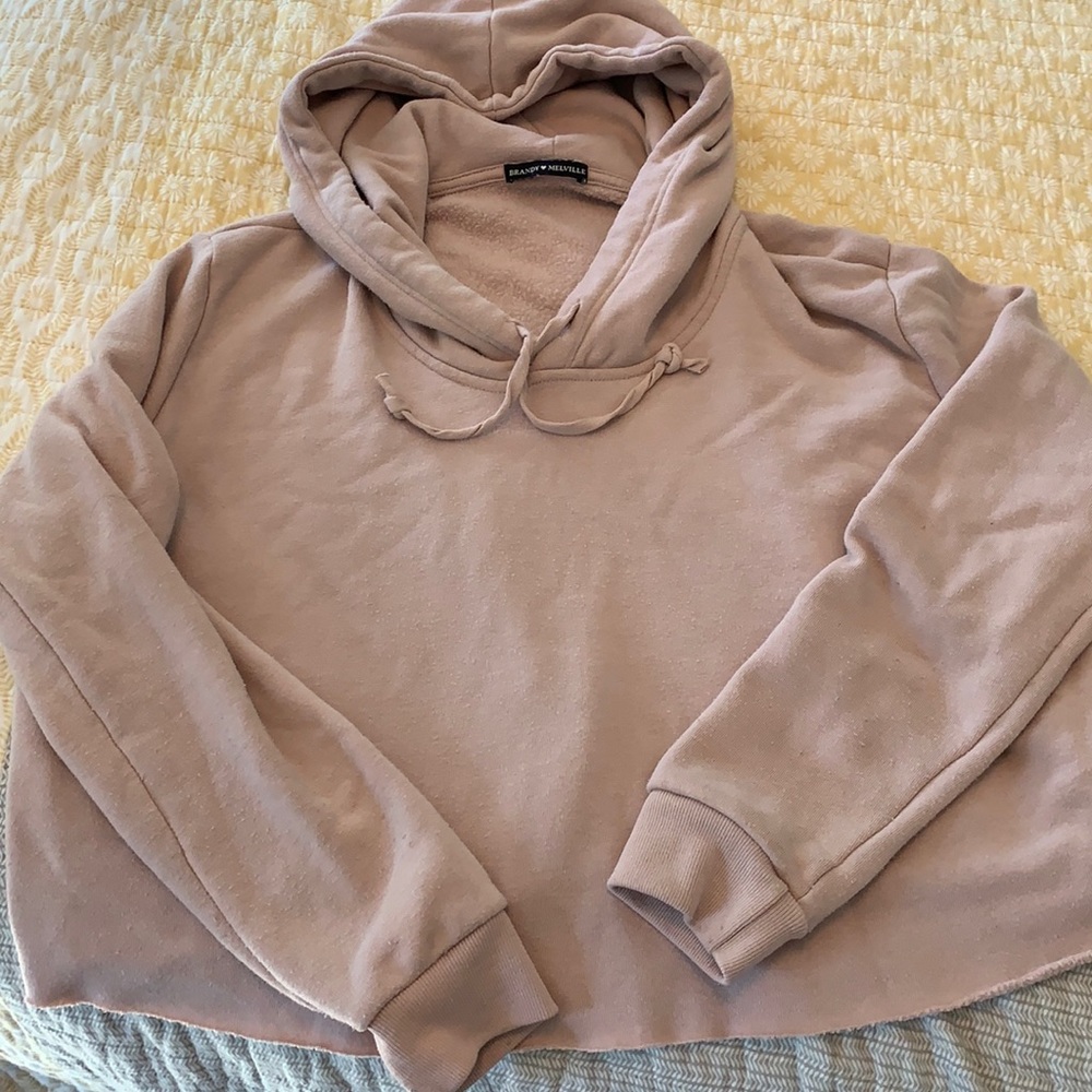 Brandy Melville, OS rose cropped hoodie